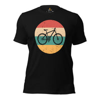 Cycling Gear - MTB Clothing - Mountain Bike Attire, Apparel, Outfits - Gifts for Cyclists, Bicycle Enthusiasts - 80s Retro MTB Bike Tee - Black