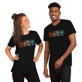 Cycling Gear - MTB Clothing - Mountain Bike Outfits, Attire - Gifts for Cyclists, Bicycle Enthusiasts - Funny Wake Coffee Ride Beer Tee - Black, Unisex