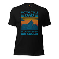 Motorcycle Gear - Gifts for Motorbike Riders - Moto Gears, Biker Attire, Clothing - Vintage Biker Dad Like A Normal Dad But Cooler Tee - Black