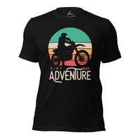 Dirt Motorcycle Gear - Dirt Bike Riding Attire, Clothes - Gifts for Motorbike Riders - Biker Outfits - Retro Dirt Bike Adventure Tee - Black