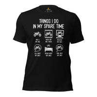 Dirt Motorcycle Gear - Dirt Bike Attire, Clothes - Gifts for Motorbike Riders - Biker Outfits - Funny Things I Do In My Spare Time Tee - Black