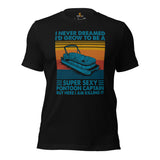 Fishing & Vacation Shirt, Outfit - Boat Party Attire - Gift for Boat Owner, Fisherman - Retro Proud Super Sexy Pontoon Captain Tee - Black