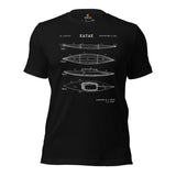 Lake Boating Wear, Apparel - Vacation Outfit, Clothes - Gift Ideas for Kayaker, Outdoorsman, Nature Lovers - Retro Kayak Pattern Tee - Black
