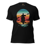 Lake Boating Wear, Apparel - Vacation Outfit, Clothes - Gift Ideas for Kayaker, Outdoorsman, Nature Lovers - Vintage Kayaking T-Shirt - Black