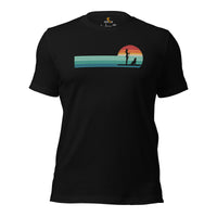 Lake Boating Wear, Apparel - Vacation Outfit, Clothes - Gift Ideas for Kayaker, Outdoorsman, Dog & Nature Lovers - Retro SUP T-Shirt - Black