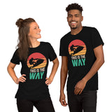 Jet Ski Surfing Shirt & Gear - Beach Vacation Outfit, Attire - Gift for Surfer, Outdoorsman, Nature Lovers - Retro This Is The Way Tee - Black, Unisex