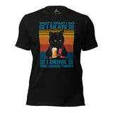 Skate Streetwear & Urban Outfit, Attire - Skating Shirt, Wear, Clothing - Gifts for Skaters - I Skate I Drink And I Know Things Tee - Black