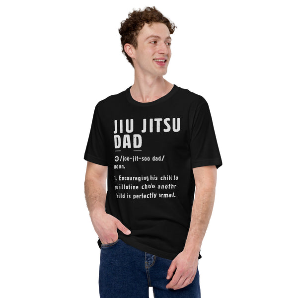 Brazillian Jiu Jitsu T-Shirt - BJJ, MMA Attire, Wear, Clothes, Outfit - Gifts for Fighters, Wrestlers - Jiu Jitsu Dad Definition Tee - Black