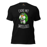 Jiu Jitsu T-Shirt - BJJ, MMA Attire, Clothes, Outfit - Gifts for Fighters, Kungfu Lovers - Turtle Shirt - Impossible To Choke Me Tee - Black