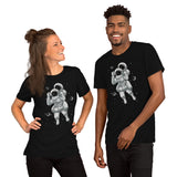 Brazillian Jiu Jitsu T-Shirt - BJJ, MMA Attire, Clothes, Outfit - Gifts for Fighters, Kungfu Lovers - Astronaut Choking In Space Tee - Black, Unisex