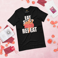 Judo T-Shirt - Mixed Martial Arts Attire, Wear, Clothes, Outfit - Gifts for Fighters, Wrestlers - Funny Eat Sleep Judo Repeat Tee - Black