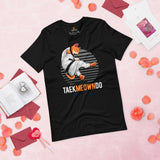 Taekwondo T-Shirt - TKD, Mixed Martial Arts Attire, Wear, Clothes, Outfit - Gifts for Fighters, Cat Lovers - Adorable Taekmeowndo Tee - Black