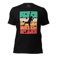 Mountaineering Shirt - Gifts for Rock Climbers, Hikers, Outdoorsy Mountain Men - Hiking Outfit, Attire, Clothes - Retro Bouldering Tee - Black