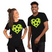 Pickleball T-Shirt - Pickle Ball Sport Outfit, Clothes, Apparel For Men & Women - Gifts for Pickleball Players - Heart Pickleball Tee - Black, Unisex