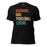 Pickleball Shirt - Pickle Ball Sport Outfit, Attire, Clothes For Men - Gifts for Pickleball Players - Husband Dad Pickleball Legend Tee - Black
