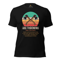 Lumberjack T-Shirt - Gift for Logger, Carpenter, Axe Thrower - Logging, Hatchet Axe Throwing Outfit - Funny Axe Throwing Definition Tee - Black