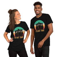 Men's & Women's Bowler T-Shirt, Outfit - Bowling Alley Themed Party Favors - Presents, Gifts for Bowlers - Funny I'd Hit That Tee - Black, Unisex