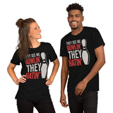 Men's & Women's Bowler Shirt, Outfit - Bowling Alley Themed Party Favors - Gift for Bowler - Funny They See Me Bowlin' They Hatin' Tee - Black, Unisex