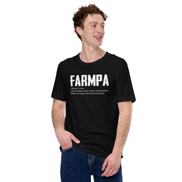 Gift Ideas, Presents for Farmers - Farmer Outfit - Farm, Country Themed Tee Shirts - Countryside Shirt -  Funny Farmpa Definition Tee - Black