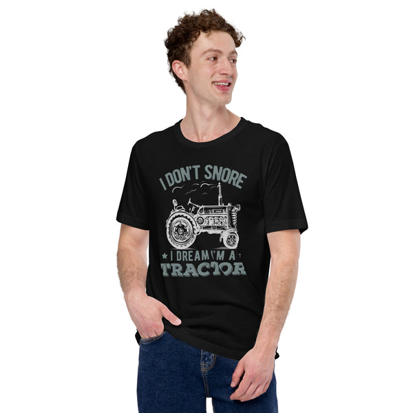 Gift Ideas, Presents for Farmers - Farmer Outfit - Farm, Country Themed Tee Shirts - Countryside Shirt -  I Dream I'm A Tractor Tee - Black