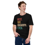 Cat Themed Clothes & Attire - Funny Cat Grandpa Tee Shirts - Gift Ideas, Presents For Cat Lovers & Owners - Best Cat Grandpa Ever Tee - Black