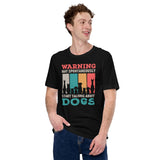 Canine Themed Clothes & Attire - Funny Dog Tee Shirt For Humans - Presents for Dog Moms & Dads - May Start Talking About Dogs T-Shirt - Black