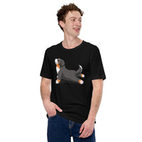 Berner Dog Themed Clothes & Attire - Funny Canine Tee Shirt & Outfit For Humans - Gifts for Dog Lovers & Owners - Yoga Pose T-Shirt - Black