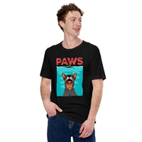 Heeler Dog Themed Clothes & Attire - Funny Canine Tee Shirt & Outfit For Humans - Gifts for Dog Lovers & Owners - The Paws T-Shirt - Black