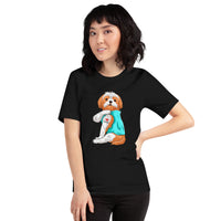 Shih Tzu Dog Themed Clothes & Attire - Funny Canine Tee Shirt & Outfit For Humans - Gifts for Dog Moms & Lovers - I Love Mom T-Shirt - Black