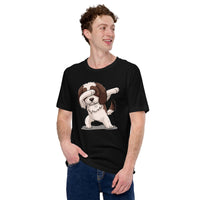 Shih Tzu Dog Themed Clothes & Attire - Funny Canine Tee Shirts & Outfit For Humans - Gifts for Dog Lovers - Shih Tzu Dabbing T-Shirt - Black