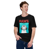 Shih Tzu Dog Themed Clothes & Attire - Canine Tee Shirts & Outfit For Humans - Gifts for Dog Moms, Dads & Lovers - The Paws T-Shirt - Black