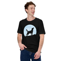 Labrador Dog Themed Clothes & Attire - Funny Canine Tee Shirts For Humans - Gifts for Dog Moms, Dads & Lovers - Over The Moon T-Shirt - Black