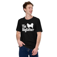 Australian Shepherd Dog Themed Clothes, Attire - Funny Canine Tee Shirts For Humans - Gifts for Dog Dads & Lovers - The Dogfather Shirt - Black