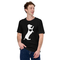Weiner Dog Themed Clothes - Gifts for Dog Moms, Dads & Lovers - Funny Canine Tee Shirts For Humans - Cute Puppy High-fives T-Shirt - Black