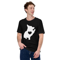 Corgi Dog Themed Clothes - Gifts for Dog Moms, Dads & Lovers - Funny Canine Tee Shirts For Humans - Cute Puppy High-fives T-Shirt - Black