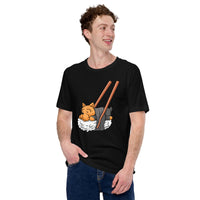 Yorkie Dog Themed Clothes & Attire - Funny Canine Tee Shirts For Humans - Gifts for Dog Moms, Dads & Lovers - Cute Nigiri Sushi T-Shirt - Black