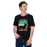 Corgi Dog Themed Clothes - Gifts for Dog Moms, Dads & Lovers - Canine Tee Shirts For Humans - I've Got Friends In Low Places T-Shirt - Black