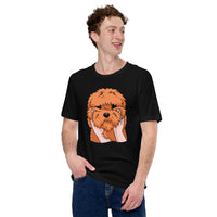 Goldendoodle Dog Themed Clothes & Attire - Funny Canine Tee Shirts For Humans - Gifts for Dog Lovers - Adorable Chubby Cheeks T-Shirt - Black