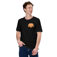 Goldendoodle Dog Themed Clothes & Attire - Funny Canine Tee Shirts For Humans - Gifts for Dog Lovers - Cute Doodle Pixel Art T-Shirt - Black