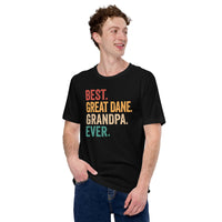 Great Dane Dog Themed Clothes & Attire - Canine Tee Shirts For Humans - Gifts for Dog Lovers - Best Great Dane Grandpa Ever T-Shirt - Black