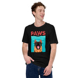 German Shepherd Dog Themed Clothes & Attire - Gifts for GSD K9 Dog Lovers - Funny Canine Tee Shirts For Humans - The Paws T-Shirt - Black