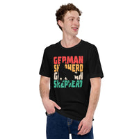 German Shepherd Dog Themed Clothes & Attire - Gifts for GSD K9 Dog Lovers - Canine Tee Shirts & Outfit For Humans - Retro GSD T-Shirt - Black