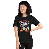 German Shepherd Dog Themed Clothes - Gifts for Dog Moms - Canine Tee Shirts For Humans - Kinda Busy Being A Nurse And A Dog Mom T-Shirt - Black