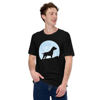 Pit Bull Dog Themed Clothes & Attire - Gifts for Bully Dog Moms, Dads & Lovers - Canine Tee Shirts For Humans - Over The Moon T-Shirt - Black