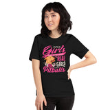 Pit Bull Dog Themed Clothes - Gifts for Bully Dog Moms & Lovers - Funny Canine Tee Shirts For Humans - Real Girls Have Pitbulls T-Shirt - Black