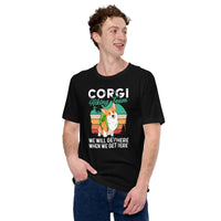 Corgi Dog Themed Clothes - Gifts for Hikers & Dog Moms, Dads & Lovers - Funny Canine Tee Shirts For Humans - Corgi Hiking Team T-Shirt - Black