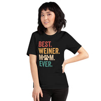 Weiner Dog Themed Clothes & Attire - Gifts for Dachshund Dog Lovers - Funny Canine Tee Shirts For Humans - Best Weiner Mom Ever T-Shirt - Black