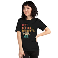 Golden Retriever Dog Themed Clothes & Attire - Gifts for Dog Lovers - Funny Canine Tee Shirts For Humans - Best Goldie Mom Ever T-Shirt - Black