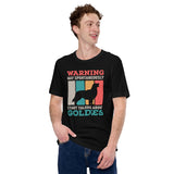 Golden Retriever Dog Themed Clothes - Gifts for Dog Lovers - Funny Canine Tee Shirts For Humans - May Start Talking About Goldies Shirt - Black