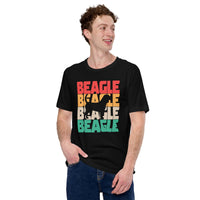 Beagle Dog Themed Clothes & Attire - Gifts for Dog Moms, Dads & Lovers - Funny Canine Tee Shirts For Humans - Vintage Beagle T-Shirt - Black